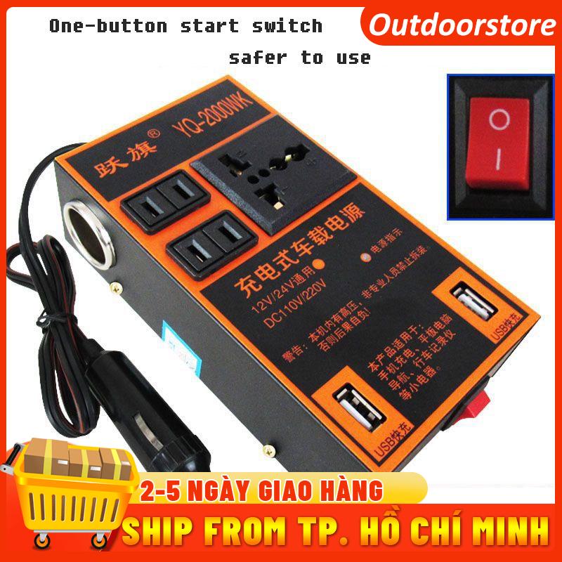 🔥FREESHIP🔥 1500W Biến tần ô tô 12V24V sang 220V bộ chuyển đổi điện gia dụng…