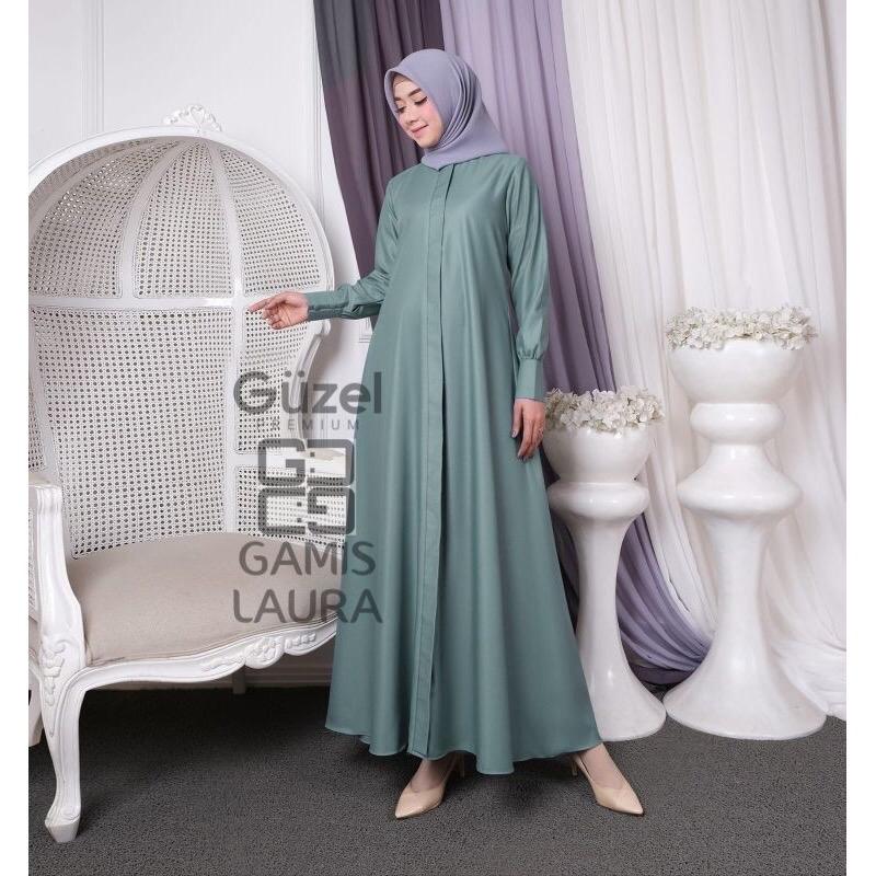 Gamis madina laura katun premium toyobo elegant Muslim Wanita 5