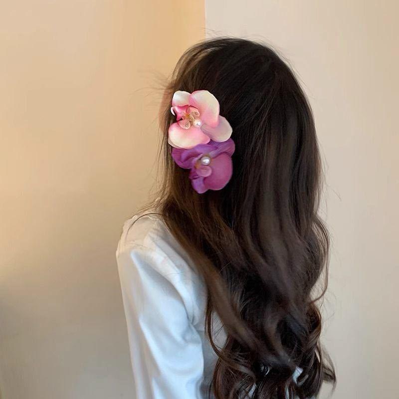 Kẹp tóc hoa, kẹp tóc hoa lan bướm, kẹp tóc mái lệch, mũ đội đầu đi biển đi biển, thích hợp cho bé gái hoa  cài Women Tulip kẹp  hoa 8