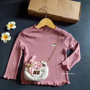 RAINBOW LONG HAND KESLI TOP 1-9 Tahun Atasan Lengan Panjang Anak Perempuan Korea Style