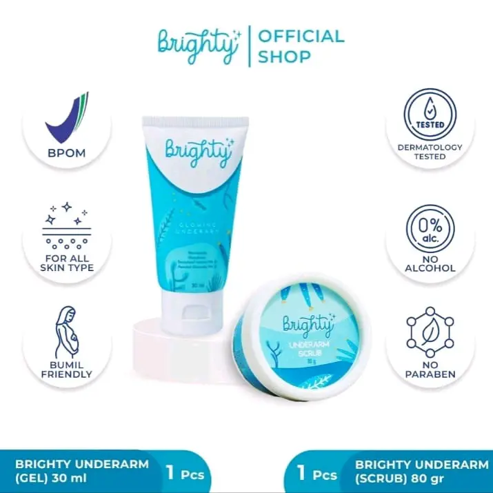 Brighty Glowing Underarm X Underarm Scrub Paket Pemutih Ketiak