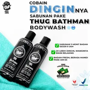 Thug Sabun Menthol Bathman Body Wash Bundling 2/3 Botol 200ml Menthol Sensasi Sabunan 2x Lebih Segar Ekstrak Aloe Vera Melembutkan Sabun Mandi Cair Cooling Formula Dingin Menyegarkan Badan