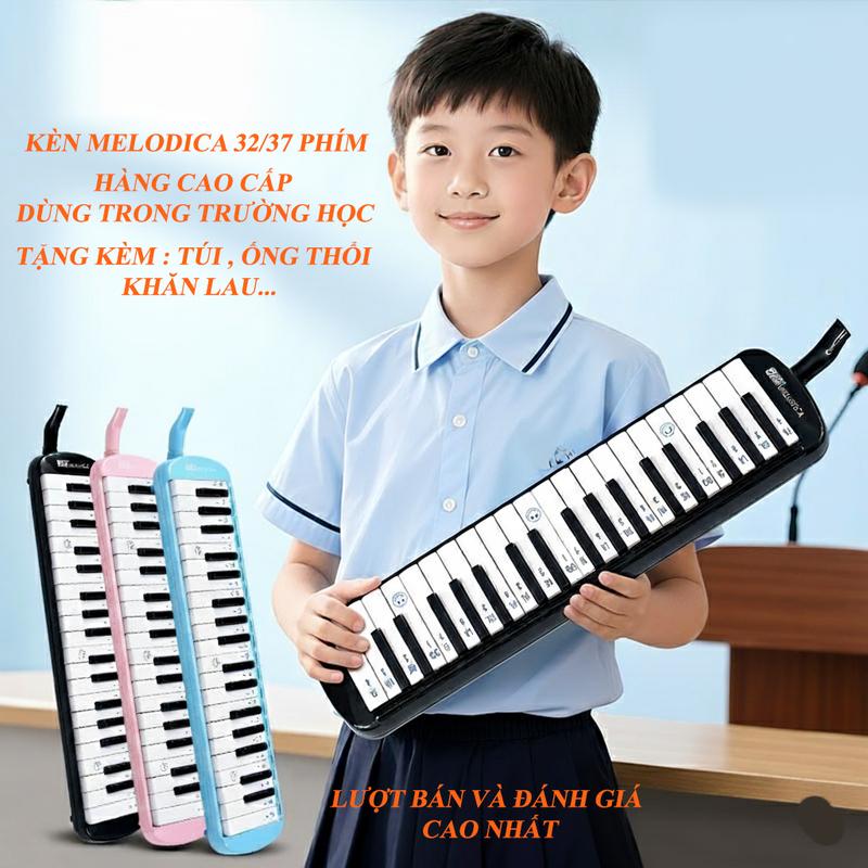 Kèn Melodica Loại 1 Tặng Kèm Khăn Lau,Ống Dây  Chất Lượng Cho Học Sinh I Kèn Phím Melodica 32 Phím Có Túi Vải phukien guitar