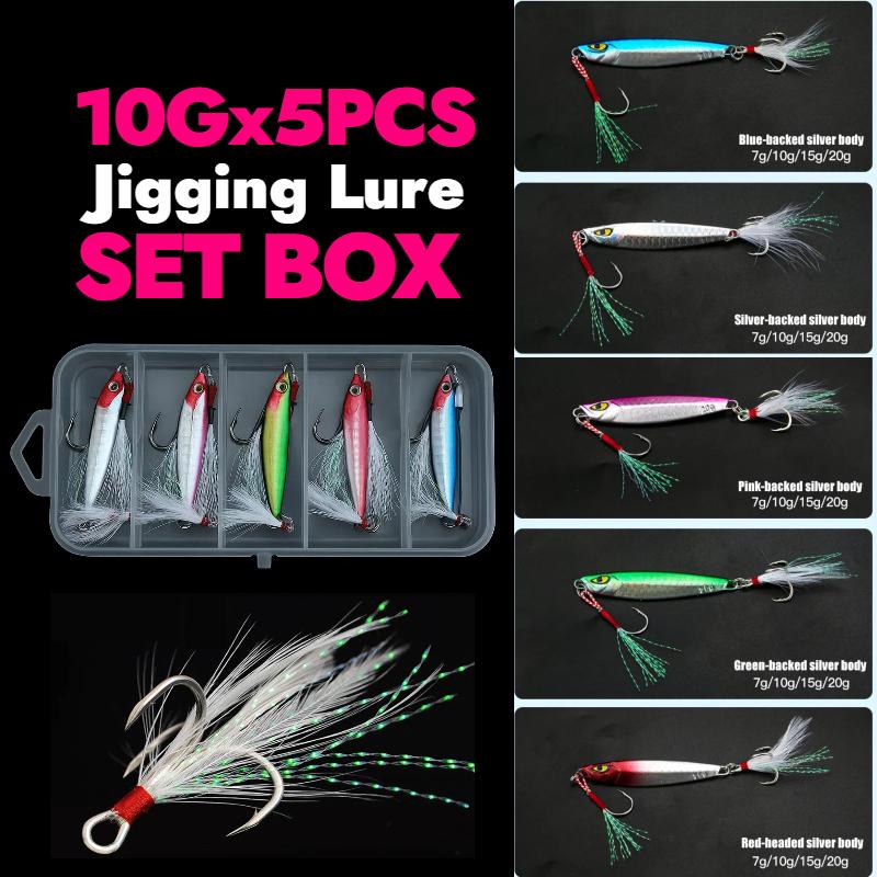 SeaHunter Umpan Pancing Jigging Hook 5PCS micro jig 1 SET Memancing Spinner Umpan 10g Laser Metal Spoon Fishing Lure Ikan Laut SeaHunter Umpan Pancing Jigging Hook 5PCS micro jig 1 SET Memancing Spinner Umpan 10g Laser Metal Spoon Fishing Lure Ikan Laut
