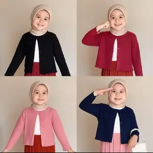 Atasan anak perempuan cardigan kancing bahan waffle premium Atasan anak lucu Fashion
