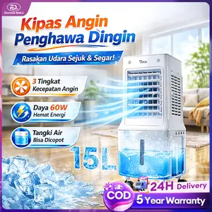 【COD】TIXX Air Cooler Kipas Angin Pendingin Udara Ac Portable Ruangan Tangki Air Ganda 10L 15L Es Kristal Refrigerasi Tiga Lapis Tirai Es Sudut Besar Suplai Udara 3Level Kecepatan Angin Humidifikasi Penyaringan Udara Dingin Roda Mudah Dipindahkan