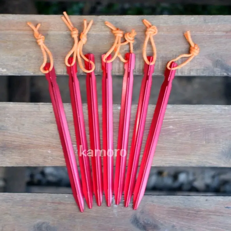 Pasak Tenda Alumunium Alloy 18 Cm Plus Tali Model Y Shape