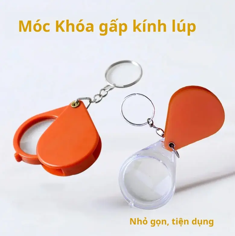 Kính lúp móc chìa khóa hai gói, kính lúp có thể gập lại, nhỏ và dễ mang theo 0
