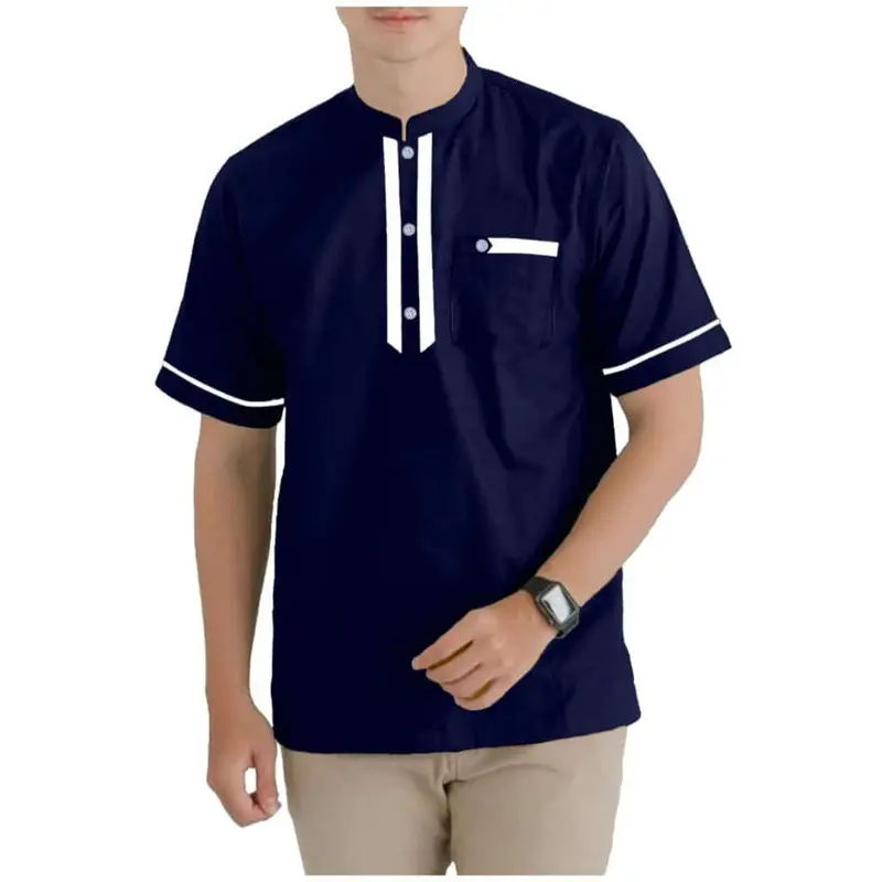 BAJU KOKO KURTA ABU BAKAR LENGAN PENDEK MUSLIM PRIA DEWASA TERBARU 2024 3