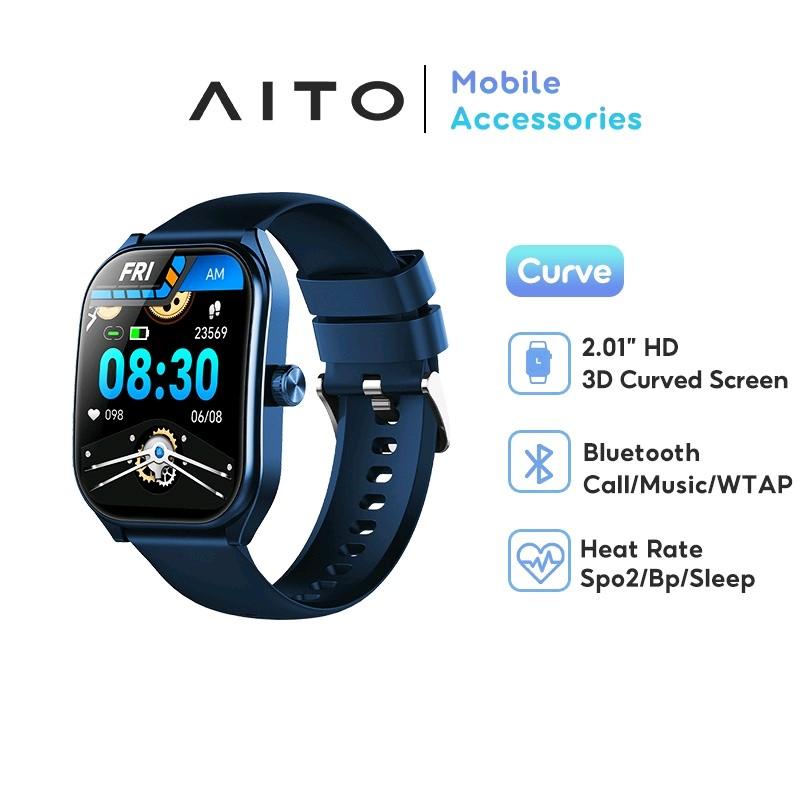 Aolon Curve Smart Watch Amoled IP68 Waterproof 2.01-inch Curved IPS Screen Bluetooth Call Running Pace Custom Wallpaper Smartwatch Health Monitoring Jam Kaca 0