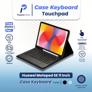 Case Keyboard For Huawei MatePad SE 11 Inch 2024 WiFi Kids Edition Wireless Flip Standing Bookcover Softcase Touchpad Slot Pen Stand Standing Bookcover Flipcover
