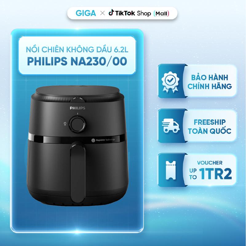 Nồi Chiên Không Dầu Điện Tử Philips NA230/00 6.2 lít |1700W | Cửa Sổ Kính