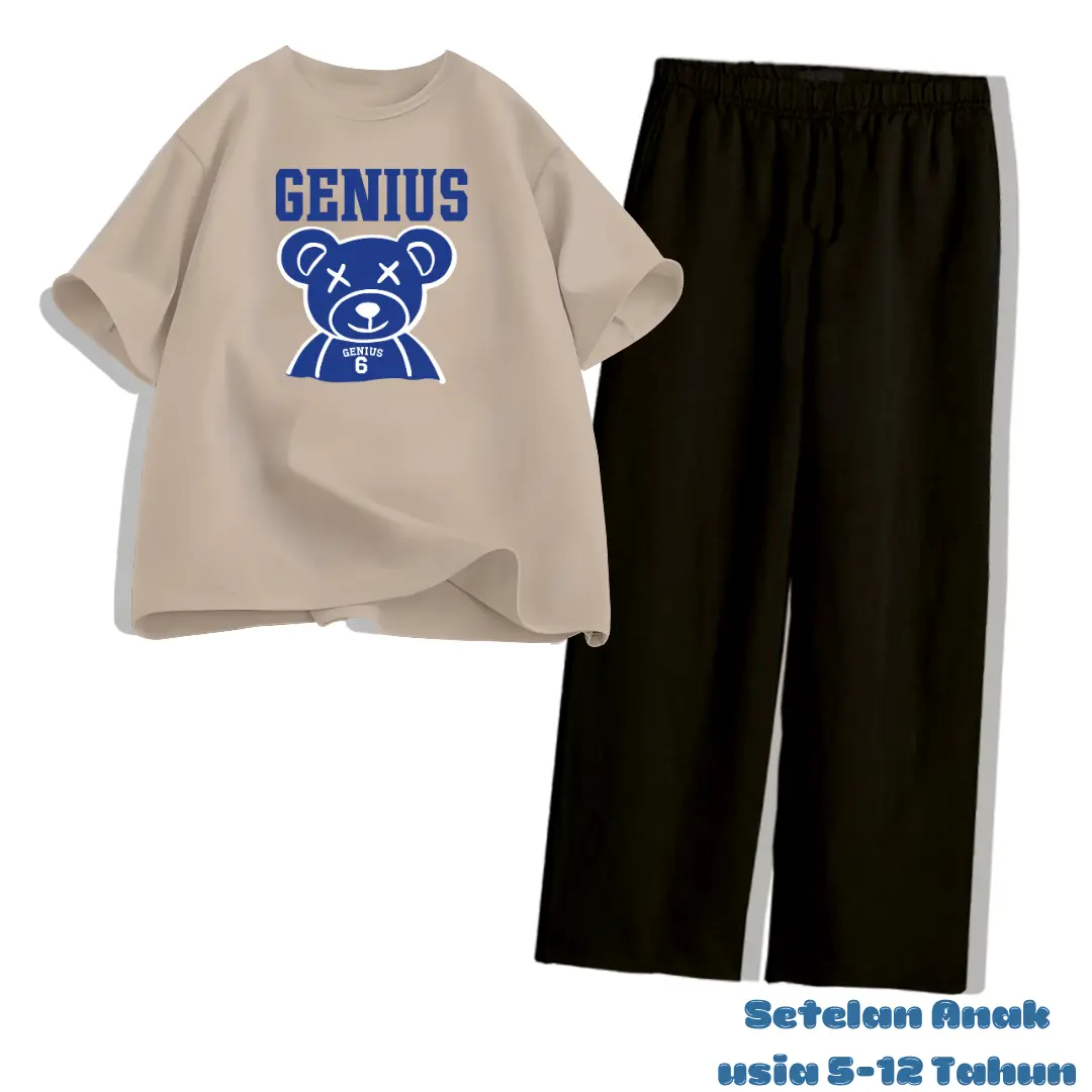 Setelan Anak Baju Celana Kulot Panjang usia 5-12 Tahun GENIUS Fashion