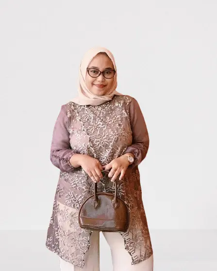 Zize  Jumbo LD 120 Brokat Organza Full Payet / Tunik Brukat / Baju Hari Raya, Kondangan, Wisudaan atau Bridesmaids Atasan Muslim Wanita Dewasa Remaja outer silang 8
