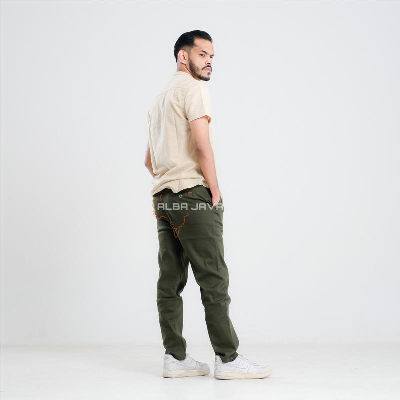ALBA JAVA Celana Carbon Chino Panjang Pria Semi Canvas Strech Fit Distro Lembut 6
