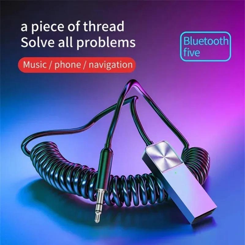 Bộ thu âm thanh Bluetooth 5.0 USB, bộ chuyển đổi AUX 3,5 mm cho ô tô, bộ kit gọi rảnh tay, thiết bị âm thanh ô tô, phụ kiện ô tô