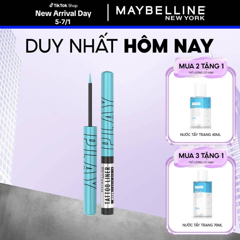  Bút Kẻ Mắt Nước 6 Màu Tattoo Liner Play 48H Lâu Trôi Maybelline New York 2.1ml 
