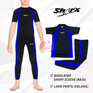 Baju celana panjang renang Lis Biru sporty setelan diving junior csswim outdoor Toko Rilan Sport