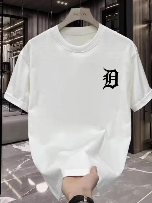Product Introduction of Short Sleeve T-shirt Men's Fashion Brand Summer Loose Half Sleeve 2024 New Internet Hot Fashionable Ins Simple Printed Top 4