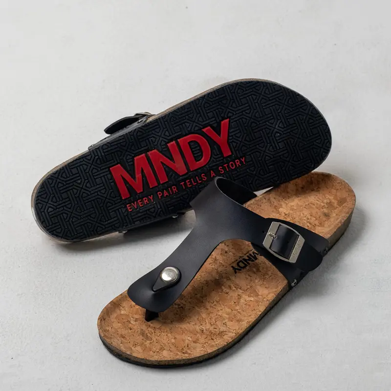MNDY GSK Sandal Jepit Asta Hazel - Sandal Flip-flops Kulit Sendal Kulit Brown Pria 2