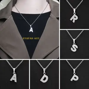 Kalung  Inisial Nama dari A sampai Z  Anti karat Dan Tidak Luntur.