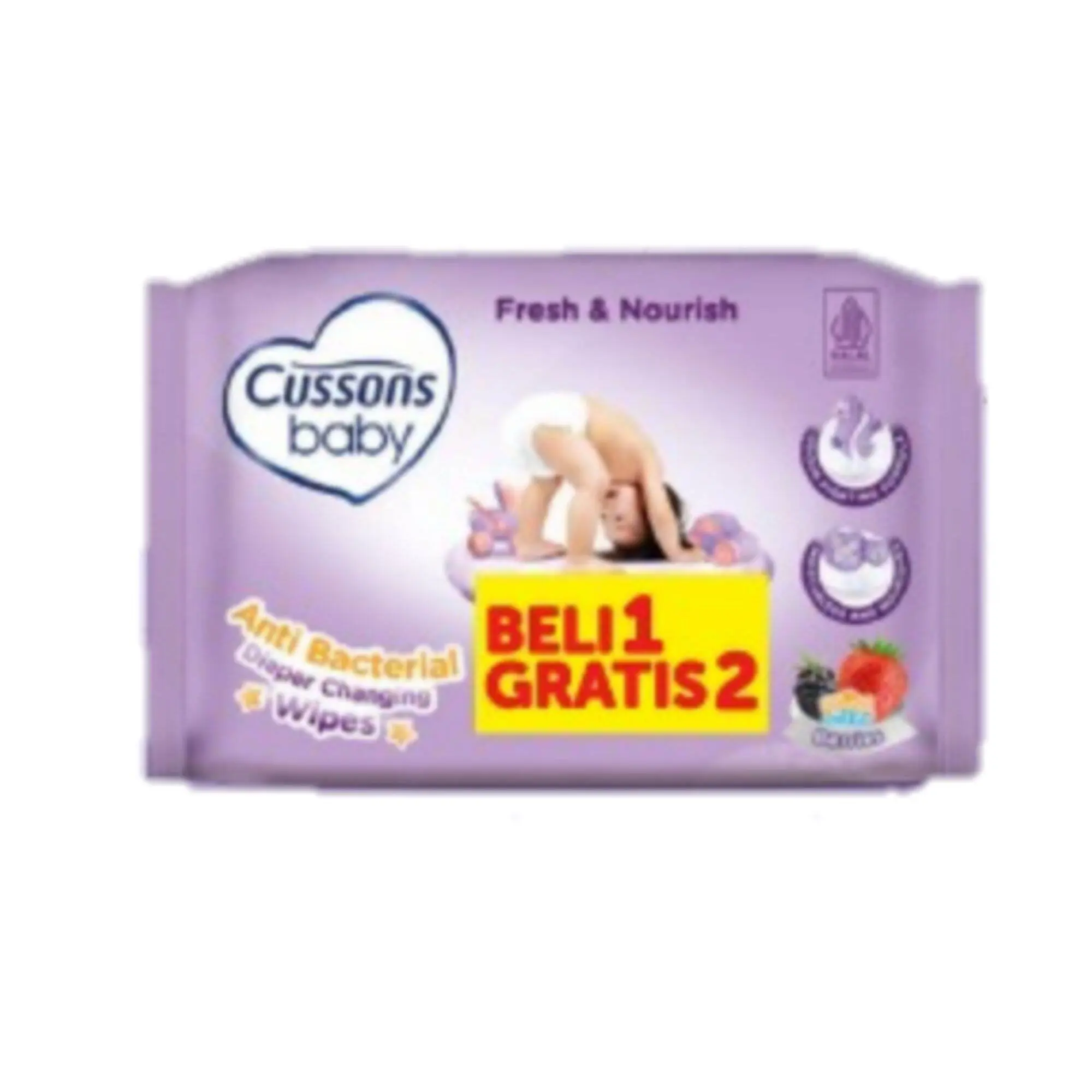 Tisu Basah Cussons Baby 1 Pack Isi 3 tisu basah Bayi Biru Pink Ungu Wipes Tissue