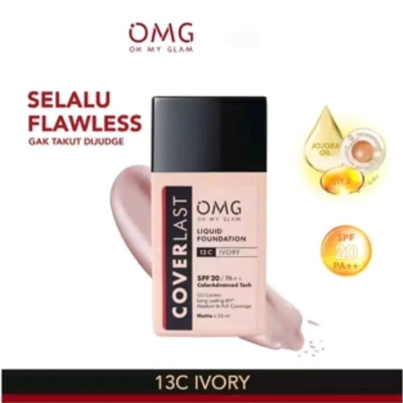 OMG Coverlast Liquid foundation SPF 20 PA++ 20 ml / Alas bedak / oil control Long lasting BPOM 7