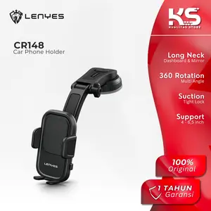 LENYES CR148 Car Phone Holder Dudukan Untuk HP Di Dashboard atau Kaca Long Neck Car Holder
