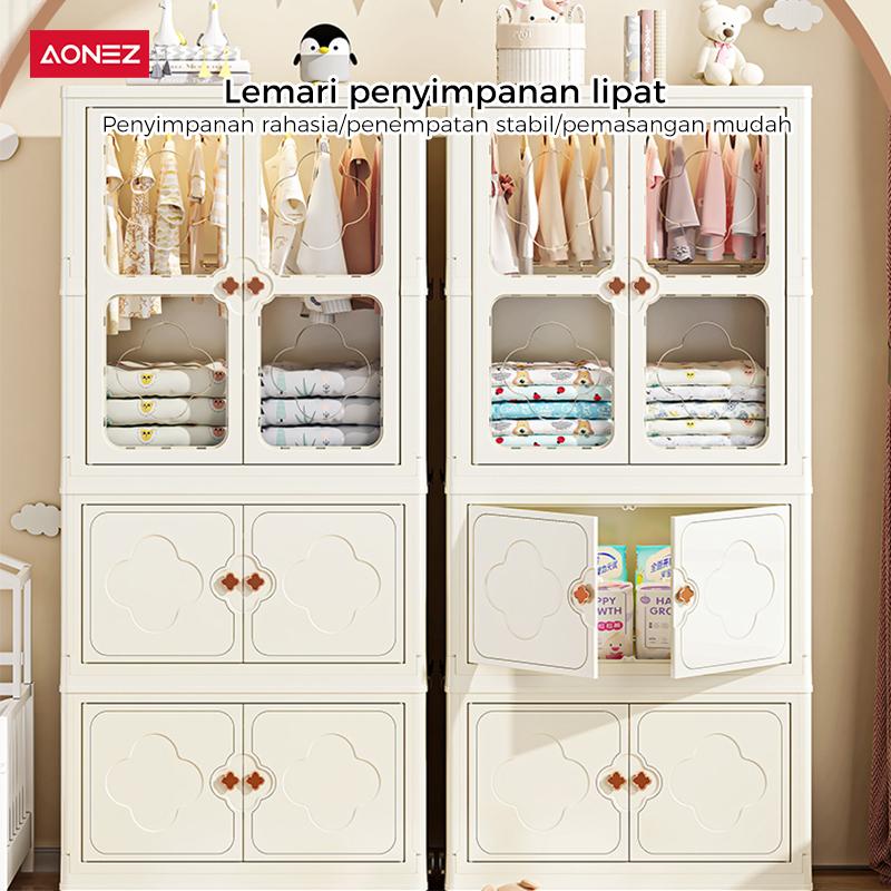 Product Introduction of 【COD 24h Shipping】AONEZ Lemari Plastik Pakaian Kelinci Dapat Dilipat 4&5 Tingkat Laci Susun Storage Cabinet Plastik Rak Susun Penyimpanan Lemari Baju > 25 kg bisa diputar Furniture 7