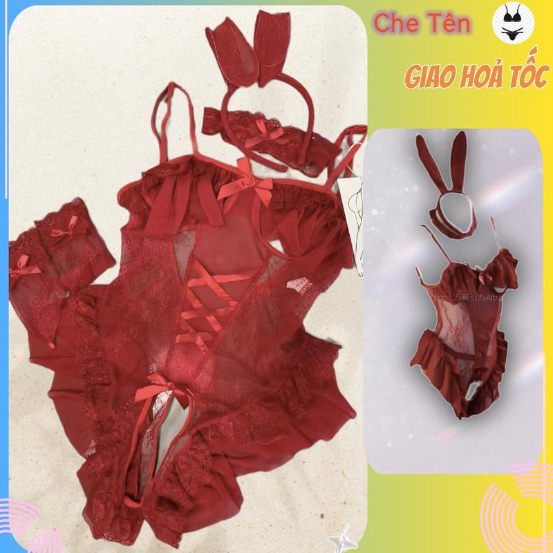 Bộ Áo Liền Thân Dưới 55kg Hình thỏ mềm mại mặc nhà