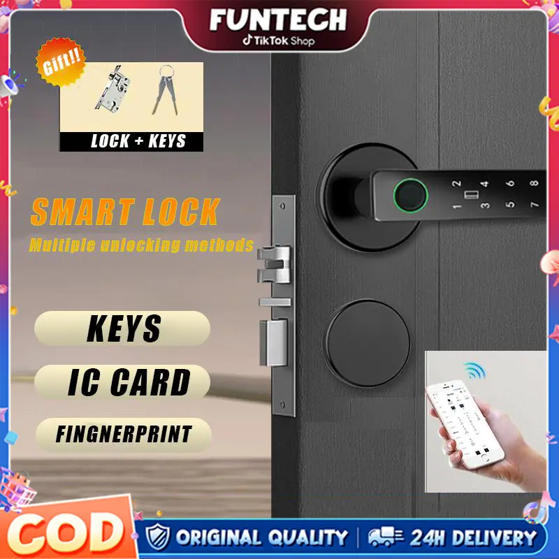 【EXPOSE】 Smart Fingerprint Lock IC Access Card Password Lock Electronic Lock Swipe Small Magnetic Card home Smart Lock Key Smart Induction Card
