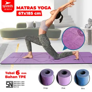 SPEEDS Matras Yoga Mat Original TPE Karpet Yoga Tebal 6mm Anti Slip Matras Fitness Olahraga Senam 027-4