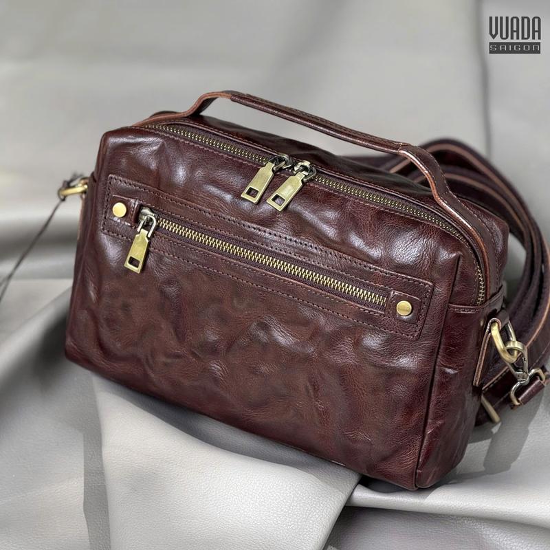  Túi Nam Đeo Chéo Da bò Thật Tích Hợp Quai Xách Tay Tiện Lợi DB312 