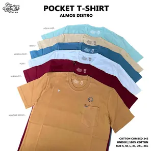AlmosDistro KAOS POCKET SAKU UPST ORIGINAL Upstate VOL 2 cotton COMBED 24s Oblong Pendek Distro Kantong Katun  Cowok  Bandung  Pria  Baju