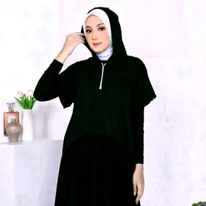 Hijab Syari Hoodie Rompi Sporty Vest Muslim Olahraga Wanita Terbaru Bahan Baby Terry