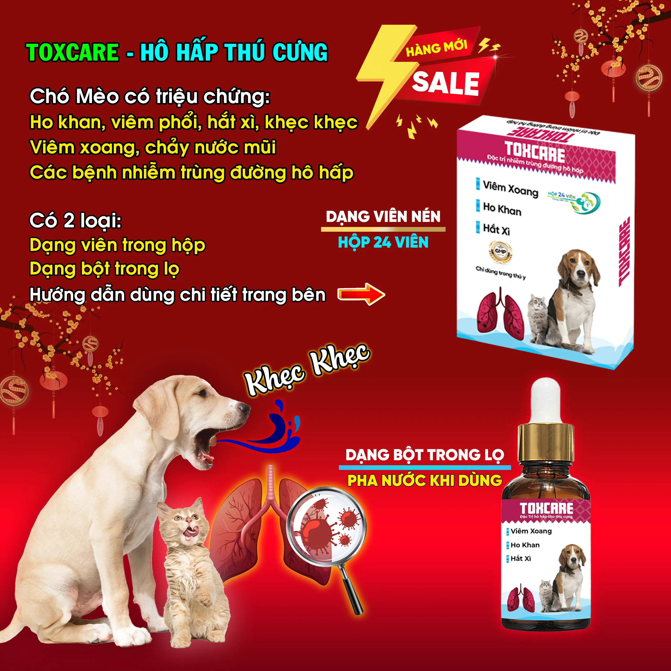 Lọ Trị Ho, Hắt Xì, Viêm Phổi, Viêm Xoang, Tiêu Chảy Chó Mèo