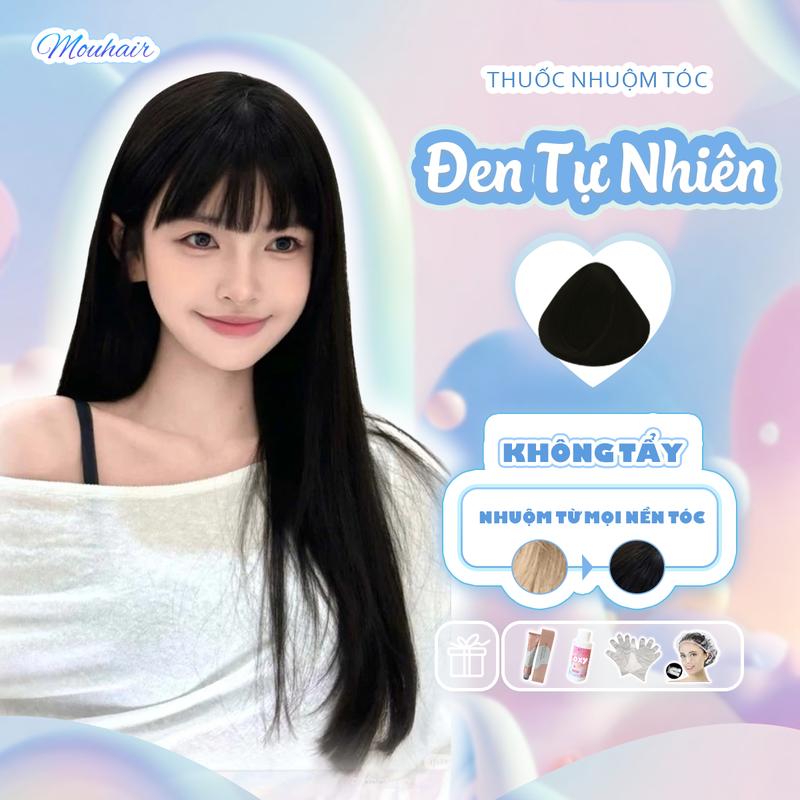 Thuốc nhuộm tóc Thuốc nhuộm tóc màu Đen Tự Nhiên Mouhair tặng oxi trợ dưỡng,bao tay mũ trùm bịt tai. Đổi Màu Tóc