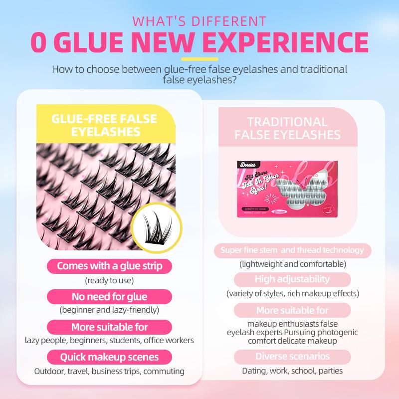 【SHIP IN 24 HOURS】DOROLAB Flower-Serise Tulip Glue Free False Eyelash Self-Adhesive Eyelash No Glue Eyelash Lash Eyelash Extension 6