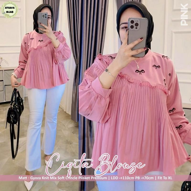 Product Introduction of BLOUSE KNIT CIQITA ATASAN WANITA MIX BORDIR PITA Top Casual 6