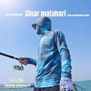 Pakaian Pelindung Matahari Pria untuk Memancing, Bahan Ice Silk Super Tipis, Anti UV, Cepat Kering, Terlaris Musim Panas, Tahan Angin dan Bernapas