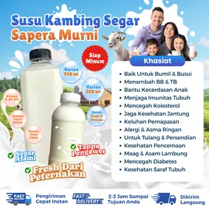 Susu Kambing Sapera Murni Fresh Segar Langsung Dari Peternakan 100% Original Siap Minum 200ml & 950ml Khusus Pengiriman Cepat Instan