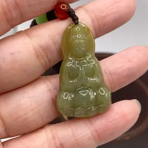 giok jadeite feicui tipeA liontin ukiran guanyin G
