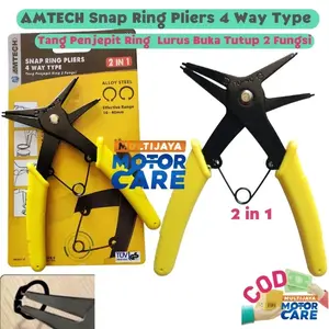 KDK / AMTECH Tang Snap Ring Pliers 4 Way Tang Penjepit Lurus Buka Tutup 2 Fungsi 2 IN 1 Pasang Ring Range 10 - 40mm Circlip