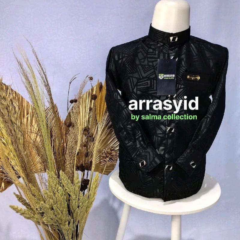 KEMKO KEMEJA KOKO SULTAN ANAK USIA 1-12 TAHUN EMBOS PREMIUM MODEL TERBARU 2023 HITAM Motif Muslim Baju Nyaman 1