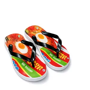 Sandal Jepit Mi Instan Motif Telur Goreng Nyaman untuk Santai dan Aktivitas Sehari-hari dengan Desain Unik dan Nyaman