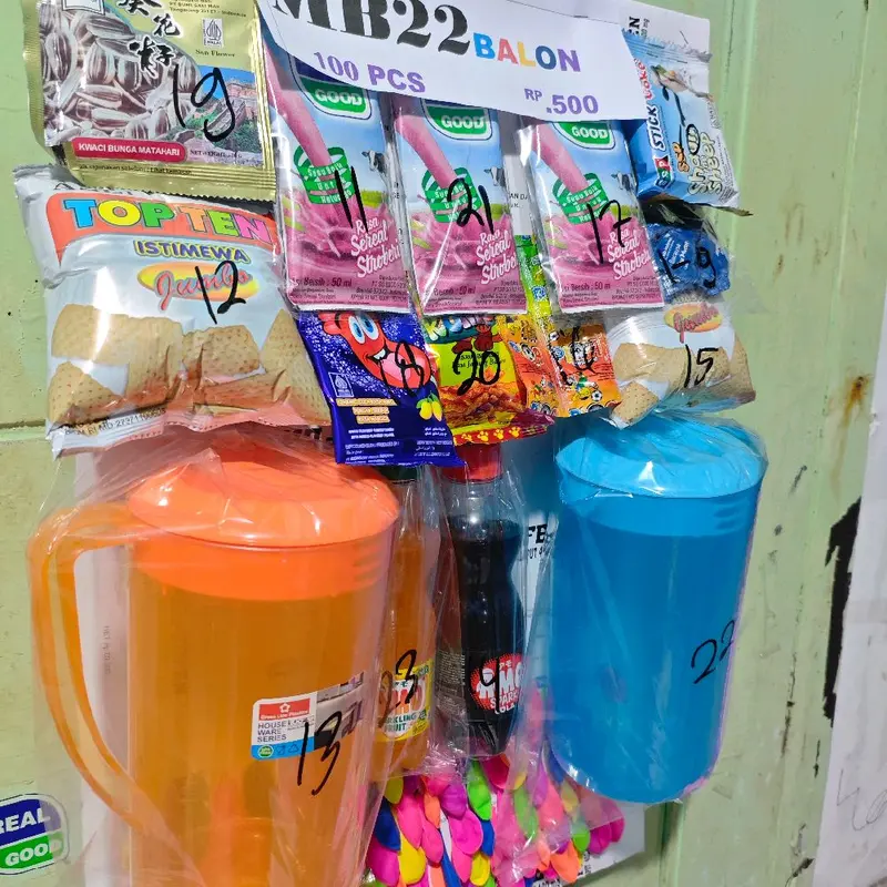cabutan balon berhadiah isi 100pcs.TEKO SUSU 5