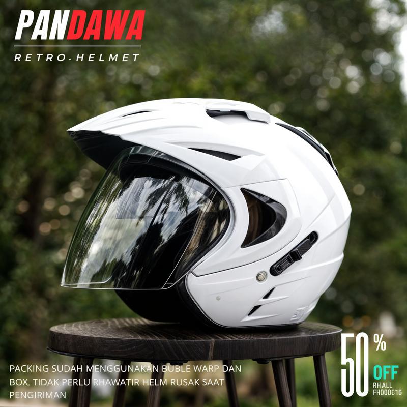 Helm INK JP8 Half Face Helmet Double Visor Motorcycle SNI - Iceblue 6