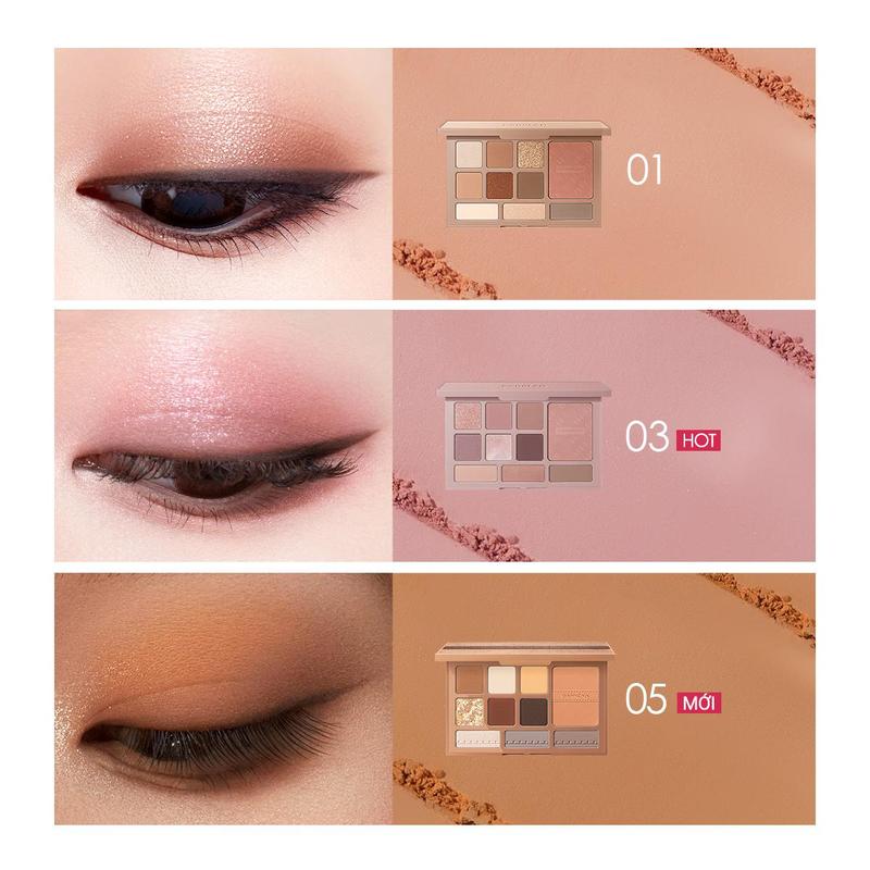 [CFV]Bảng mắt tổng hợp mười màu Carslan, chất phấn mềm mại, tệp da tự nhiên không gây bẩn 18g+[Mua 1 Tặng 2]Cọ phấn mắt*1+son tint serum mini 1g*1 3