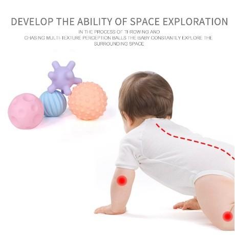 ST - Mainan Bayi Bola Pencet Baby Training Ball Sensor Motorik 6 PCS SS2060//mainan pelatih touch ball anak yg baru lahir /bola karet bunyi /soft ball set/sensori ball bola karet 5