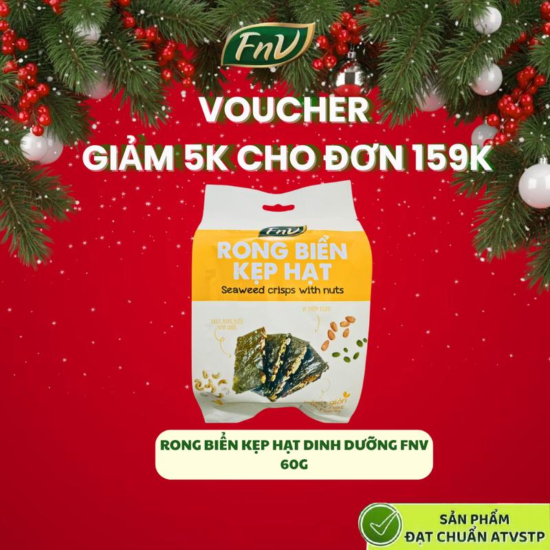  Rong biển kẹp hạt dinh dưỡng mix gạo lứt ăn vặt không đường FNV 1 gói 60g 